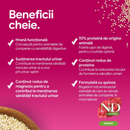 Farmina ND Quinoa Urinary Duck Cranberry hrana dietetica pisici adulte 5 kg